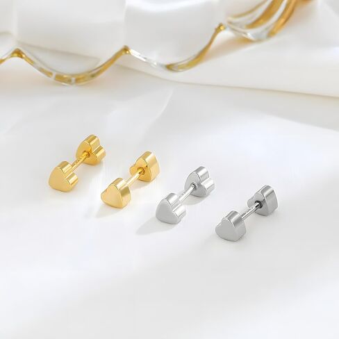 925 Sterling Silver Heart Stud أقراط | إغلاق الظهر المسمار | هدية المجوهرات الحبيبة اللذيذة للنساء in Kuwait