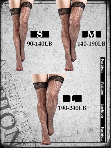 Bencailor 4 Pairs Fishnet Thigh High Stocking for Women Silicone Lace Top Sheer Over Knee High Silky Stockings in Saudi Arabia