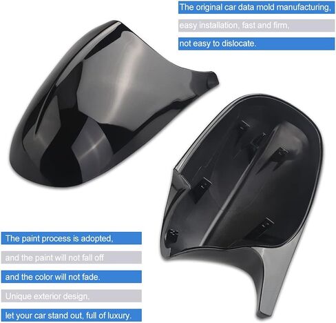 JDMON Compatible with Door Rearview Mirror Cover Cap BMW E90 E91 2008-2011 E92 E93 2010-2013 E87 2008-2011 E81 2010-2012 E82 E88 2010-2013 M3 Style Side Wing Mirror Cover Cap Trim 2PCS (Gloss Black) in Saudi Arabia