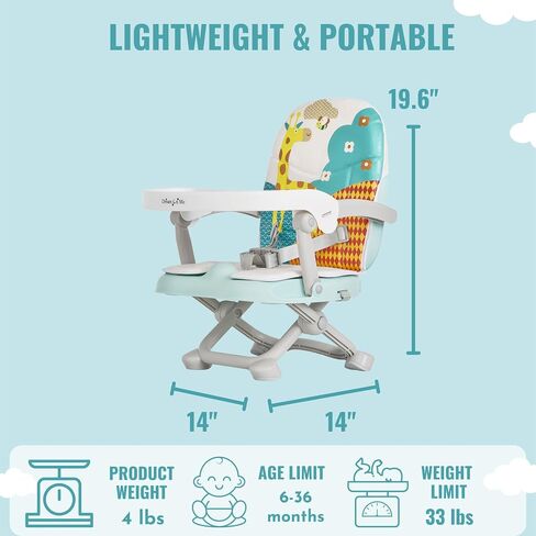 Dream On Me Munch N Go Booster Seat for Dining Table, Lightweight Compact Fold Travel Booster Seat, 3-in-1 Convertible, Four Level Height Adjustment and Easy Tray Removal in Saudi Arabia