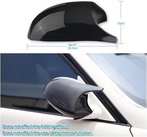 JDMON Compatible with Door Rearview Mirror Cover Cap BMW E90 E91 2008-2011 E92 E93 2010-2013 E87 2008-2011 E81 2010-2012 E82 E88 2010-2013 M3 Style Side Wing Mirror Cover Cap Trim 2PCS (Gloss Black) in Saudi Arabia