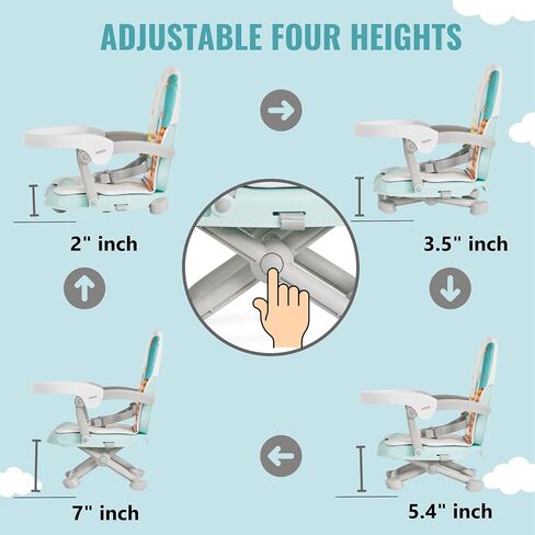 Dream On Me Munch N Go Booster Seat for Dining Table, Lightweight Compact Fold Travel Booster Seat, 3-in-1 Convertible, Four Level Height Adjustment and Easy Tray Removal in Saudi Arabia