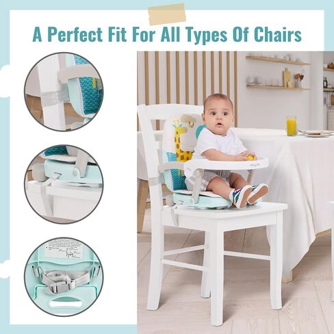 Dream On Me Munch N Go Booster Seat for Dining Table, Lightweight Compact Fold Travel Booster Seat, 3-in-1 Convertible, Four Level Height Adjustment and Easy Tray Removal in Saudi Arabia