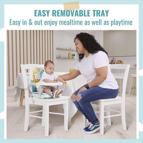 Dream On Me Munch N Go Booster Seat for Dining Table, Lightweight Compact Fold Travel Booster Seat, 3-in-1 Convertible, Four Level Height Adjustment and Easy Tray Removal in Saudi Arabia