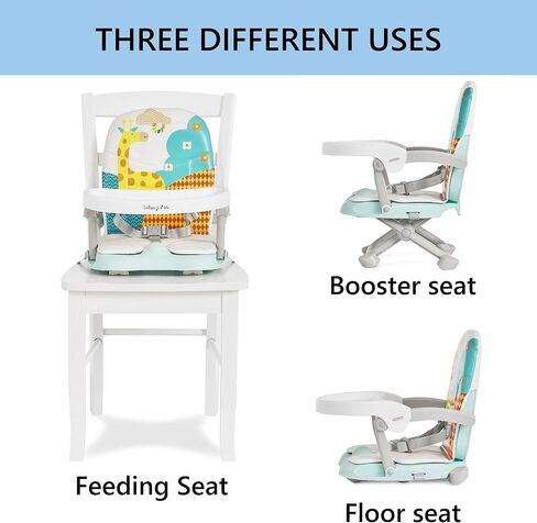Dream On Me Munch N Go Booster Seat for Dining Table, Lightweight Compact Fold Travel Booster Seat, 3-in-1 Convertible, Four Level Height Adjustment and Easy Tray Removal in Saudi Arabia