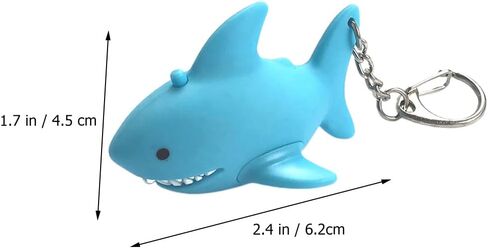 Vosarea Flashlight keykain Shark Design Animal Sound Sound Keyring Cartoon Light Metal Plastic Key حامل المفتاح in Kuwait