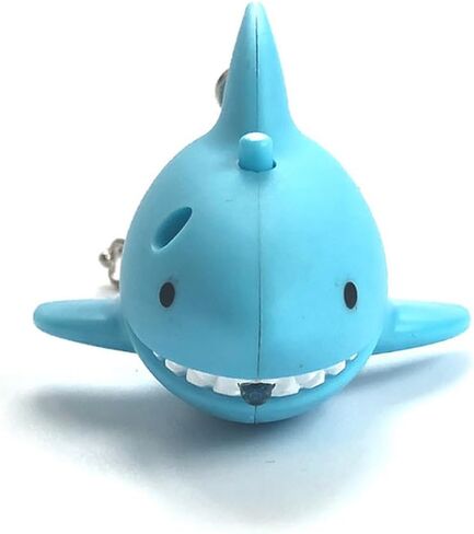 Vosarea Flashlight keykain Shark Design Animal Sound Sound Keyring Cartoon Light Metal Plastic Key حامل المفتاح in Kuwait
