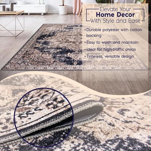 L'Baiet Angeline Abstract Washable Area Rug Red 8' x 10' Large Big Rugs Carpet for Living Room, Bedroom, Kitchen, Entryway, Nursery, Playroom, Office | Boho Aesthetic Modern Colorful Home Decor in Saudi Arabia