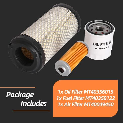 مجموعة مرشح 3pcs ملائمة لجرار Holland Workmaster 25S الجديد ، MT40356015 مرشح الزيت ، MT40358122 مرشح الوقود ، MT40049450 مرشح الهواء ، طقم صيانة المرشح in Saudi Arabia