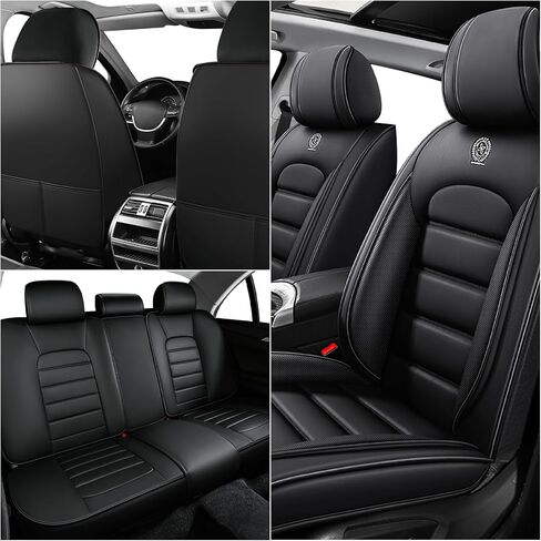 Pickup Seat Covers Custom Fit for GMC Sierra 1500 2500HD 3500HD 2007-2024,Waterproof Leather Seat Cover for Four Seasons,Wear Resistant Seat Cover(Full Set/Black&Coffee) in Kuwait