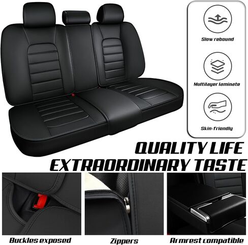 Pickup Seat Covers Custom Fit for GMC Sierra 1500 2500HD 3500HD 2007-2024,Waterproof Leather Seat Cover for Four Seasons,Wear Resistant Seat Cover(Full Set/Black&Coffee) in Kuwait