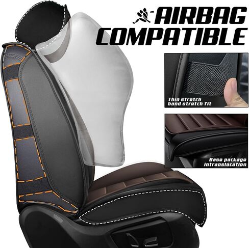 Pickup Seat Covers Custom Fit for GMC Sierra 1500 2500HD 3500HD 2007-2024,Waterproof Leather Seat Cover for Four Seasons,Wear Resistant Seat Cover(Full Set/Black&Coffee) in Kuwait