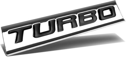 Auto Dynasty Chrome Finish Metal Emblem Turbo Badge, (Black Letter) in Saudi Arabia