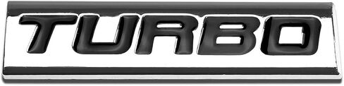 Auto Dynasty Chrome Finish Metal Emblem Turbo Badge, (Black Letter) in Saudi Arabia