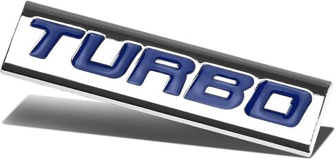 Auto Dynasty Chrome Finish Metal Emblem Turbo Badge, (Black Letter) in Saudi Arabia