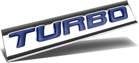 Auto Dynasty Chrome Finish Metal Emblem Turbo Badge, (Black Letter) in Saudi Arabia