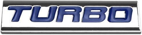 Auto Dynasty Chrome Finish Metal Emblem Turbo Badge, (Black Letter) in Saudi Arabia