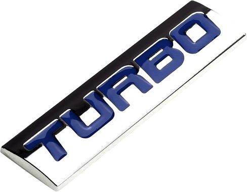 Auto Dynasty Chrome Finish Metal Emblem Turbo Badge, (Black Letter) in Saudi Arabia