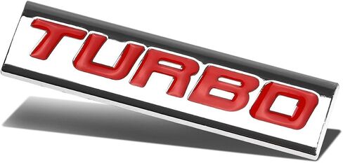 Auto Dynasty Chrome Finish Metal Emblem Turbo Badge, (Black Letter) in Saudi Arabia