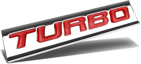 Auto Dynasty Chrome Finish Metal Emblem Turbo Badge, (Black Letter) in Saudi Arabia