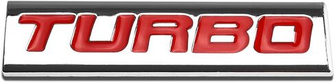 Auto Dynasty Chrome Finish Metal Emblem Turbo Badge, (Black Letter) in Saudi Arabia
