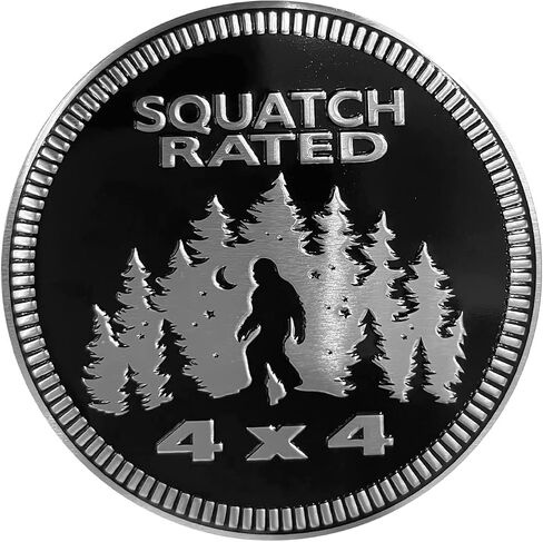 شارة Squatch مصنفة ، شعار السيارة ، 4 × 4 سيارات معدنية Bigfoot Badge 3d Metal Car Badges Round Round Emblem Cars Padge Scals for Jeep Wrangler Oper Tructs SuV in Saudi Arabia