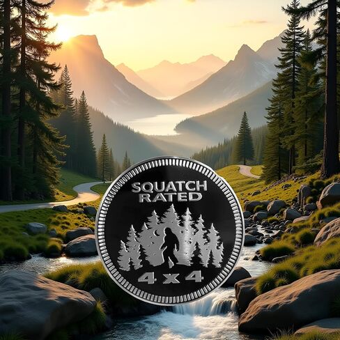شارة Squatch مصنفة ، شعار السيارة ، 4 × 4 سيارات معدنية Bigfoot Badge 3d Metal Car Badges Round Round Emblem Cars Padge Scals for Jeep Wrangler Oper Tructs SuV in Saudi Arabia