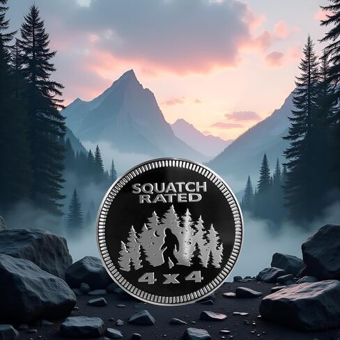 شارة Squatch مصنفة ، شعار السيارة ، 4 × 4 سيارات معدنية Bigfoot Badge 3d Metal Car Badges Round Round Emblem Cars Padge Scals for Jeep Wrangler Oper Tructs SuV in Saudi Arabia