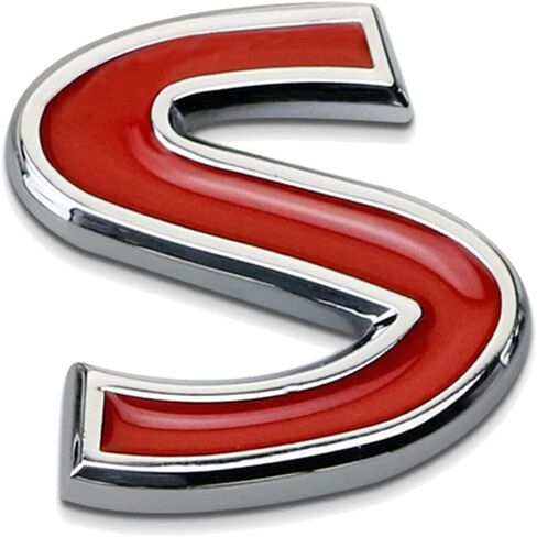 1Pc 3D Metal S Logo Badge Rear Trunk SUV Sport Emblem Accessories Sticker Decal Fit for Q30 Q70 Q50 Q50L Red in Saudi Arabia