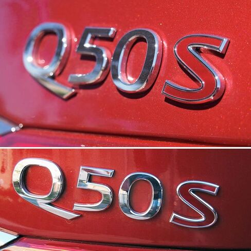 1Pc 3D Metal S Logo Badge Rear Trunk SUV Sport Emblem Accessories Sticker Decal Fit for Q30 Q70 Q50 Q50L Red in Saudi Arabia