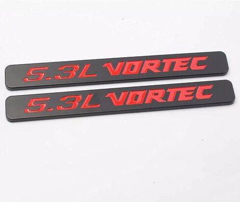 شارات الشارة ثلاثية الأبعاد محرك شارة ثلاثي الأبعاد تتوافق مع 5.3L Vortec 2PCs (أحمر أسود) in Kuwait