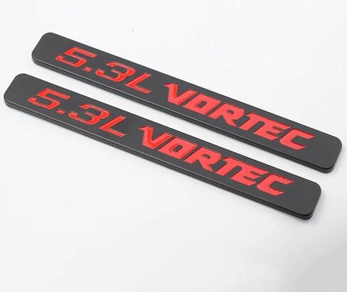 شارات الشارة ثلاثية الأبعاد محرك شارة ثلاثي الأبعاد تتوافق مع 5.3L Vortec 2PCs (أحمر أسود) in Kuwait