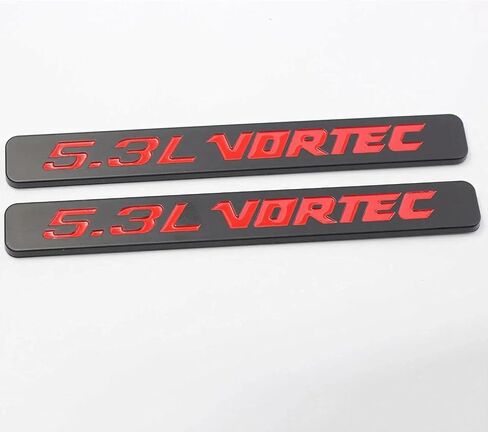 شارات الشارة ثلاثية الأبعاد محرك شارة ثلاثي الأبعاد تتوافق مع 5.3L Vortec 2PCs (أحمر أسود) in Kuwait