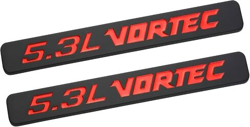 شارات الشارة ثلاثية الأبعاد محرك شارة ثلاثي الأبعاد تتوافق مع 5.3L Vortec 2PCs (أحمر أسود) in Kuwait