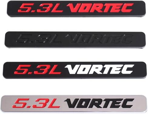 شارات الشارة ثلاثية الأبعاد محرك شارة ثلاثي الأبعاد تتوافق مع 5.3L Vortec 2PCs (أحمر أسود) in Kuwait