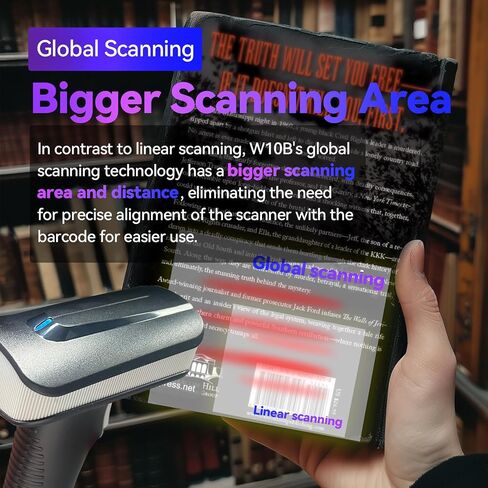 KILOGOGRAPGH Bluetooth QR Code Scanner U2B - Book Scanner for Personal Library Libib, QR Code Scanner for Laptop Computer Mac iPhone Android, 2D Wireless Bluetooth Bar Code Scanner (with Stand) in Saudi Arabia