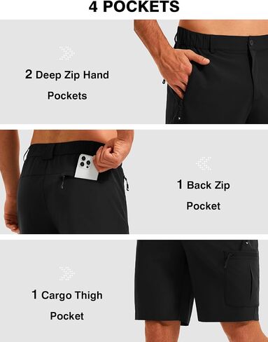 TBMPOY Mens 9 Inch Hiking Cargo Shorts Quick Dry Lightweight Athletic Work Outdoor Sports Short 4 Zip Pockets in Saudi Arabia