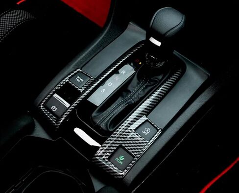 Car Accessories Fit for Honda 10th Gen Civic 2016-2021 Interior Gear Shift Knob Console Panel Trims Cover (Glossy Black) 2PCS ABS in Saudi Arabia