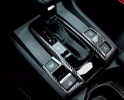 Car Accessories Fit for Honda 10th Gen Civic 2016-2021 Interior Gear Shift Knob Console Panel Trims Cover (Glossy Black) 2PCS ABS in Saudi Arabia