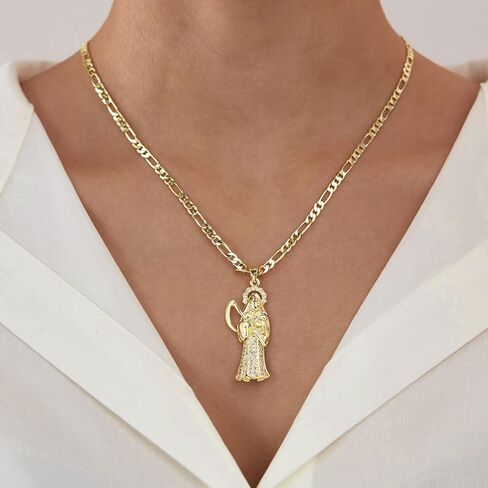 14K Gold Plated Pendant Necklace Pave Crystal Design, Unique Statement Jewelry for Men & Women, Faith-Inspired Gift in Kuwait