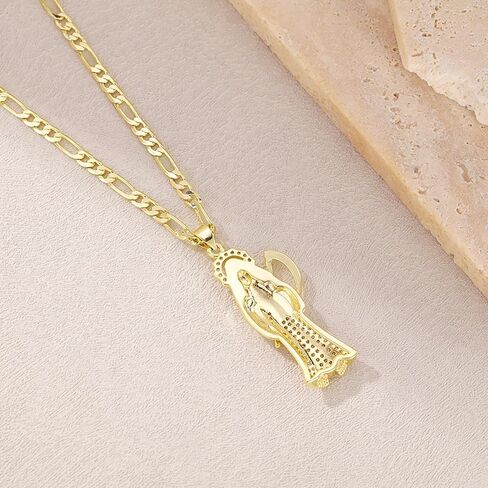 14K Gold Plated Pendant Necklace Pave Crystal Design, Unique Statement Jewelry for Men & Women, Faith-Inspired Gift in Kuwait