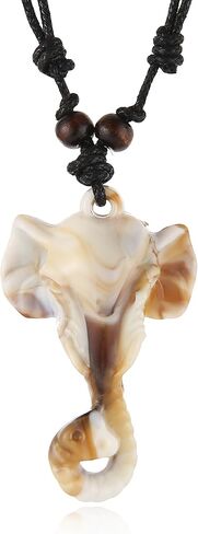 STWTR Adjustable Resin Elephant Hemp Rope Necklace, Maori Tribe Pendant, Lucky Jewelry in Saudi Arabia