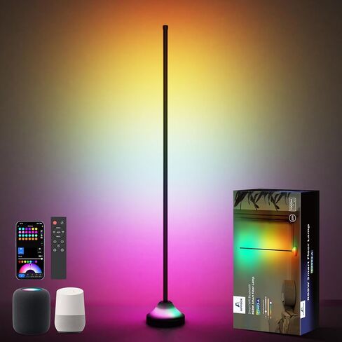 16 Million Colors Smart RGB with IC LED Floor Lamp & Corner Lamp, Sound-Light Sync, DIY Lighting Effects, 114 Dynamic Modes, Compatible with Alexa & Google Home, for Living Room & Party Lighting in Saudi Arabia
