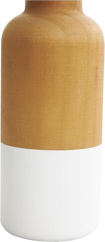 DECO 79 Wood Disrodative Proot Colorblock Centerpiece مزهريات مع قواعد بيضاء ، مجموعة من 3 مزهريات للديكور المنزلي 10 "، 8" ، 5 "H ، Brown in Saudi Arabia