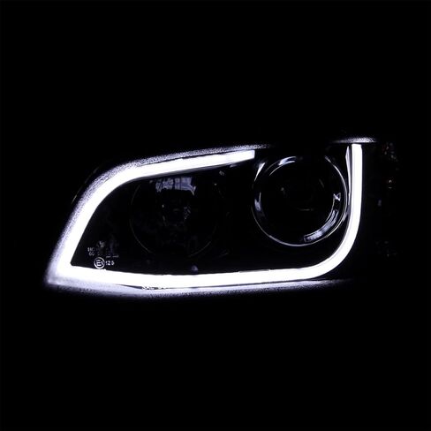 مواصفات ضبط المصابيح LED LED LED BAR أسود دخان الإسقاط الأمامية متوافقة مع 2008-2009 Pontiac G8 ، Left + Pair Pair Assembly Assembly in Saudi Arabia