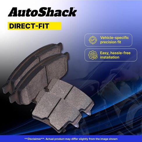 AutoShack Front Ceramic Brake Pad Set 4pcs Driver and Passenger Side Replacement for 2011-2019 Ford Fiesta 1.0L 1.6L FWD SCD1454 in Saudi Arabia