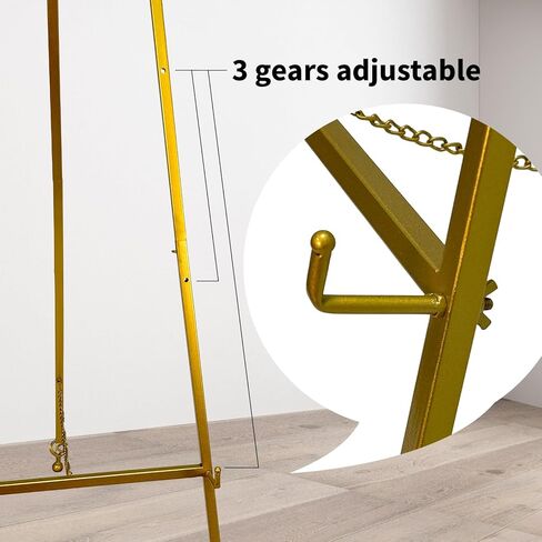 Iron Adjustable Arts & Crafts Easels,Metal Easel Stand with Chain Support for Mirror,58 Inch Floor Easels for Display Wedding Sign(Black) in Kuwait