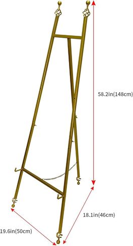 Iron Adjustable Arts & Crafts Easels,Metal Easel Stand with Chain Support for Mirror,58 Inch Floor Easels for Display Wedding Sign(Black) in Kuwait