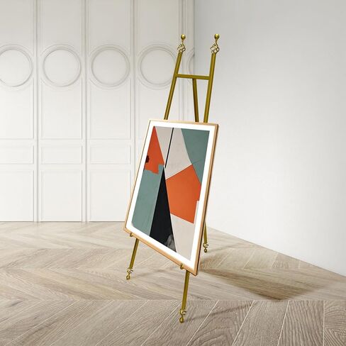 Iron Adjustable Arts & Crafts Easels,Metal Easel Stand with Chain Support for Mirror,58 Inch Floor Easels for Display Wedding Sign(Black) in Kuwait