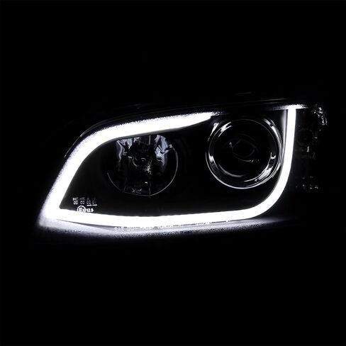 مواصفات ضبط المصابيح LED LED LED BAR أسود دخان الإسقاط الأمامية متوافقة مع 2008-2009 Pontiac G8 ، Left + Pair Pair Assembly Assembly in Kuwait